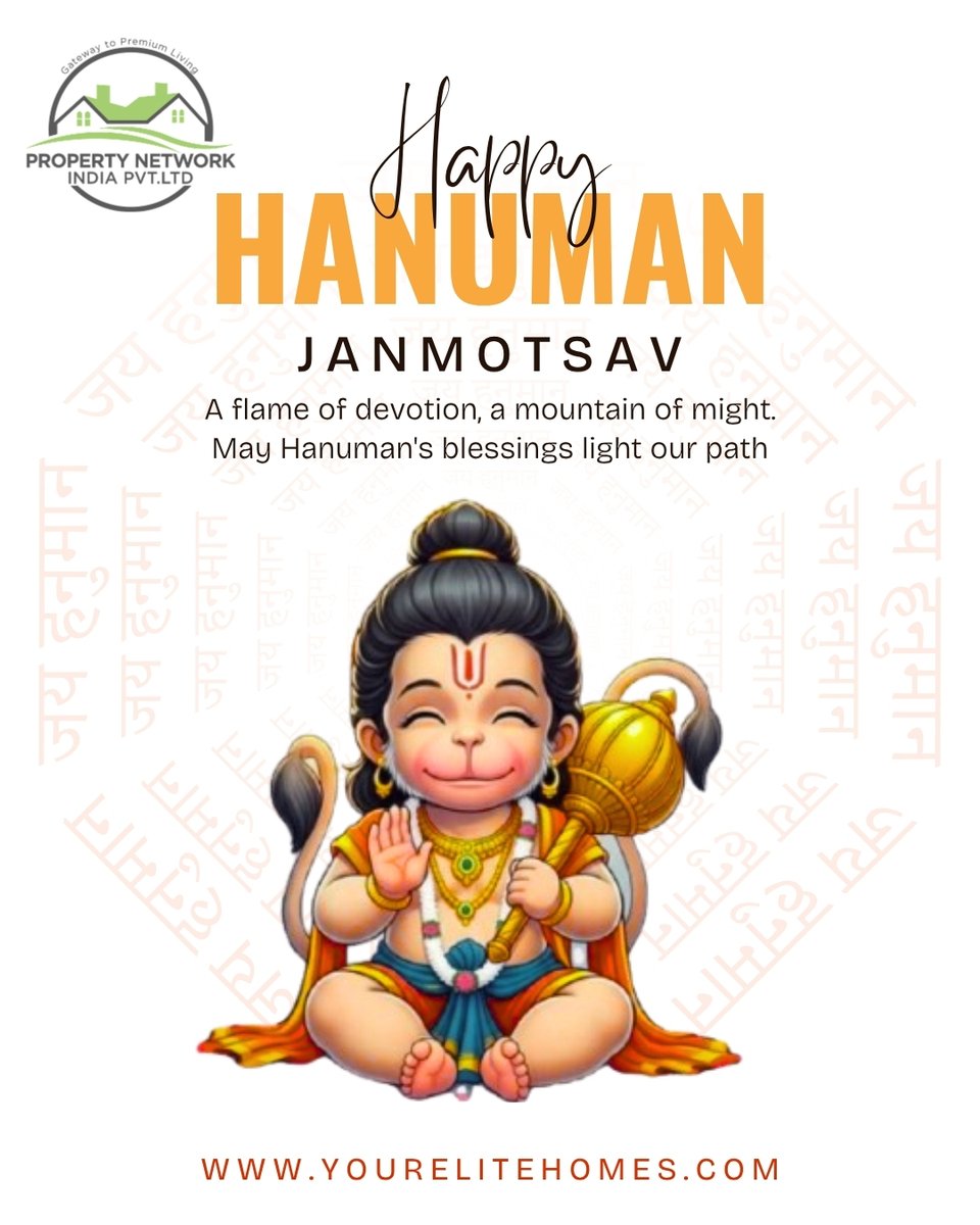 PropNet2023's tweet image. May Lord Hanuman bless your home with strength, positivity &amp;amp; protection 🙏

This Hanuman Janmotsav, let faith guide you to new beginnings &amp;amp; new homes.

🏡 Property Network India Pvt Ltd wishes you a blessed Hanuman Janmotsav

#hanumanjanmotsav #newbeginnings #propertynetworkindia