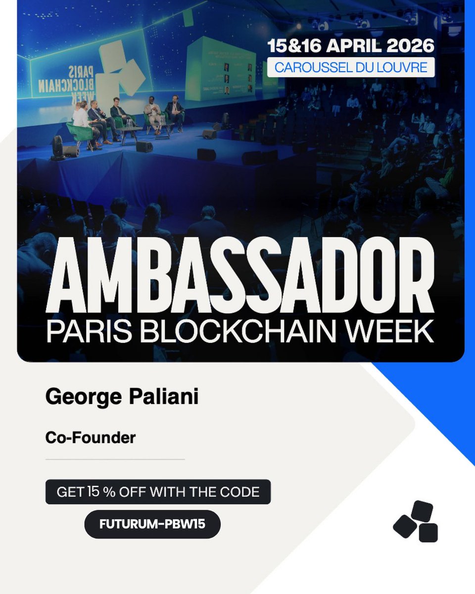 🇫🇷 <a href="/ParisBlockWeek/">Paris Blockchain Week</a> — the bridge between TradFi and digital assets

📍 Apr 15–16 | Carrousel du Louvre
First-ever G7 president at a digital asset conference — Macron keynotes live.
Stablecoins. MiCA. JPMorgan. Goldman. 10,000+ leaders.

🎫 -15% with code: FUTURUM-PBW15