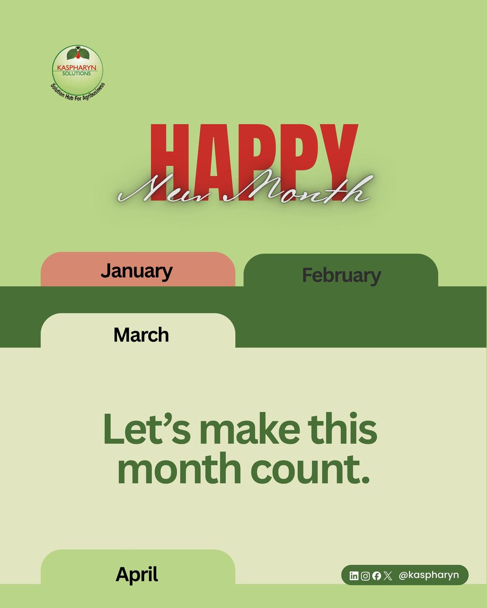 kaspharyn's tweet photo. Happy New Month Our esteemed Clients and Followers. 
Lets make this month count

#AprilGoals #april https://t.co/oYO9iaKCoA