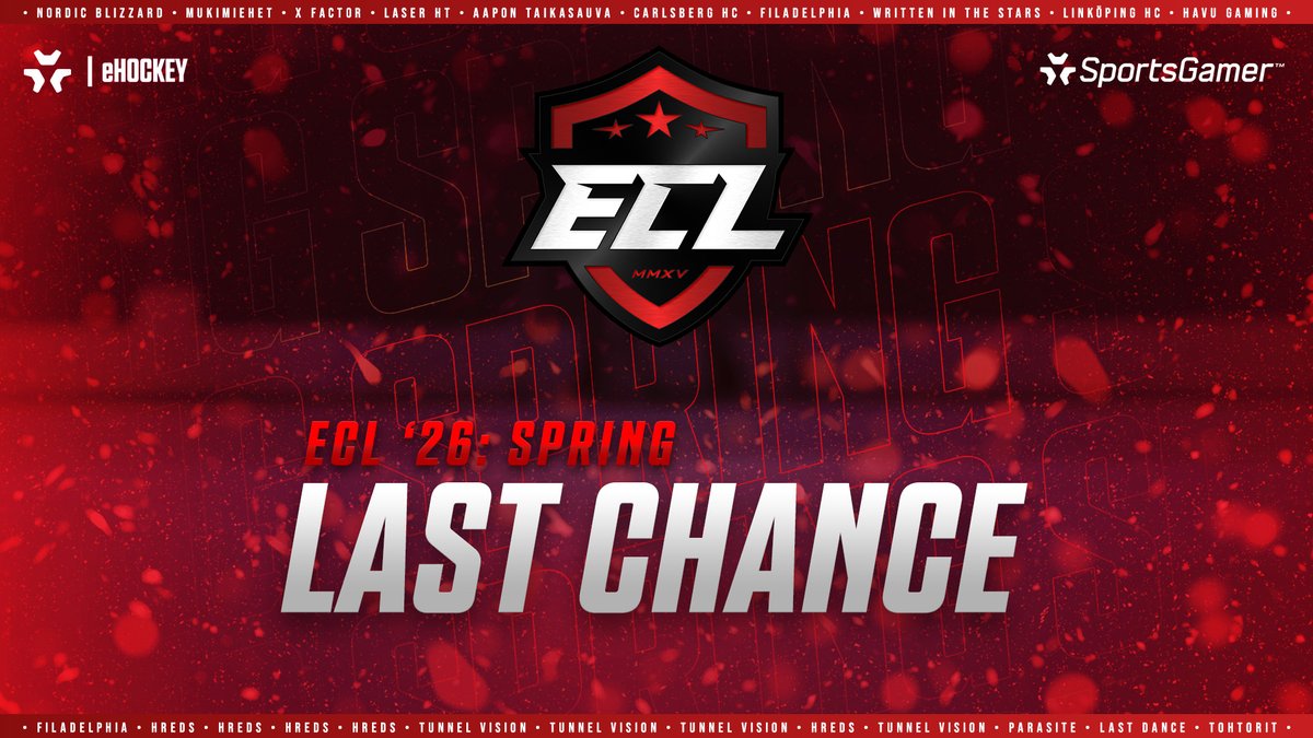 SportsGamerGG's tweet photo. ⏰ Last chance! ECL '26: Spring sign-ups close April 2nd. Whether you're an Elite contender or just starting out — there's a division for every level. 🏒 Europe's biggest eHockey league. 22 seasons strong.

Join now 👉 https://t.co/hx3Dkbon3a

#ECL26Spring #eHockey #NHL26 https://t.co/0UD9s4QLlv