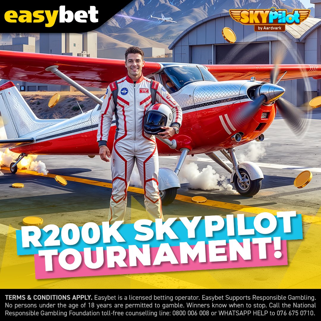 Easybet_SA's tweet image. Ready for takeoff? ✈️💰

R200K is up for grabs… your share is waiting in the sky 🔥

Every bet takes you higher on the leaderboard! How far can you climb? 👀

Learn more: bit.ly/eb_200kpilot

#Easybet #SkyPilot #WinBig