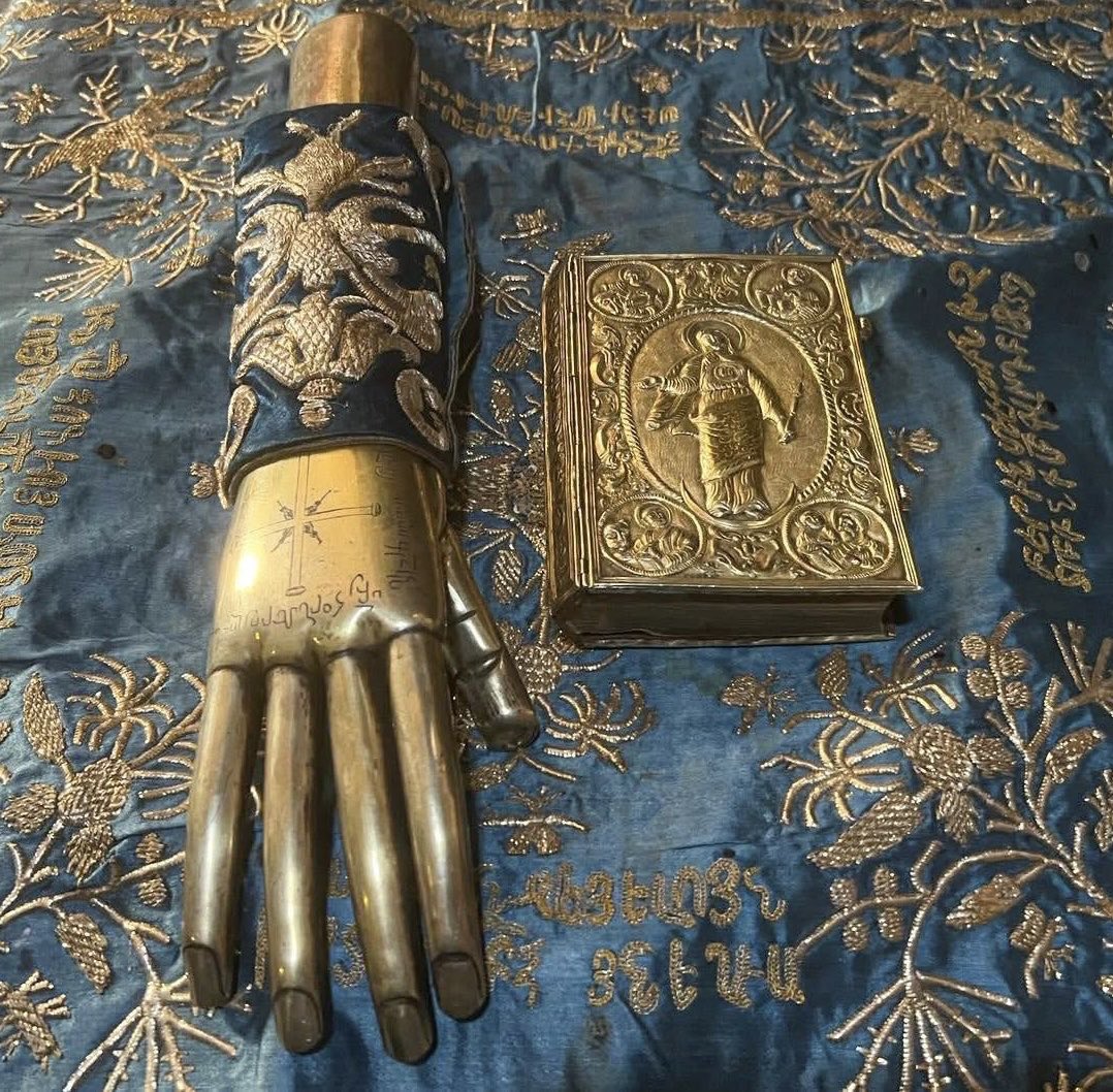 The relic of St. Gregory the Illuminator, preserved in the Cathedral of St. James in the Armenian Quarter of Jerusalem.

He converted King Tiridates III from Zoroastrianism to Christianity, leading Armenia to become the world's first Christian nation in 301 AD.
