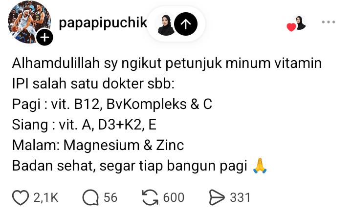 syenshenn's tweet photo. Mau tanya dong ada yg rutin minum Vitamin IPI? biasanya kalian minum yg vitamin apa aja ya? Harganya terjangkau banget kan, buat yg rutin vitamin IPI efeknya gmna dikalian guys? https://t.co/6FcbdTUjVz