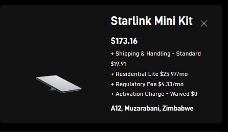 calvinmutashu's tweet photo. What's stoping you from owning a Starlink  Mini? https://t.co/NUUuj6tlxq