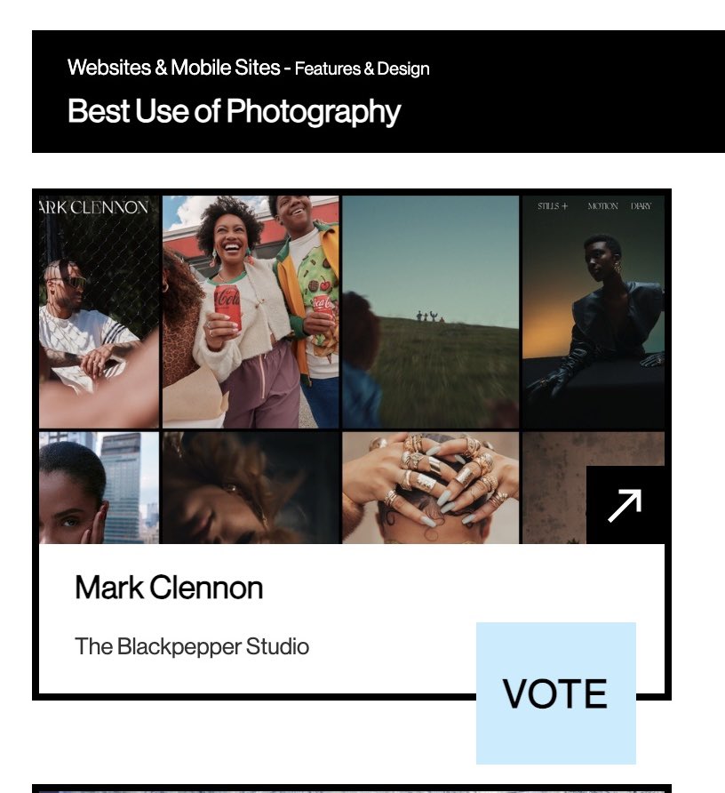TheNkennaAmadi's tweet photo. This one means a lot.

Our website for Mark Clennon has been nominated for the @TheWebbyAwards Best use of Photography Website Category.

We’ll love your support and your vote -  https://t.co/PBeCGy6l9a https://t.co/UMy1xlR0s8