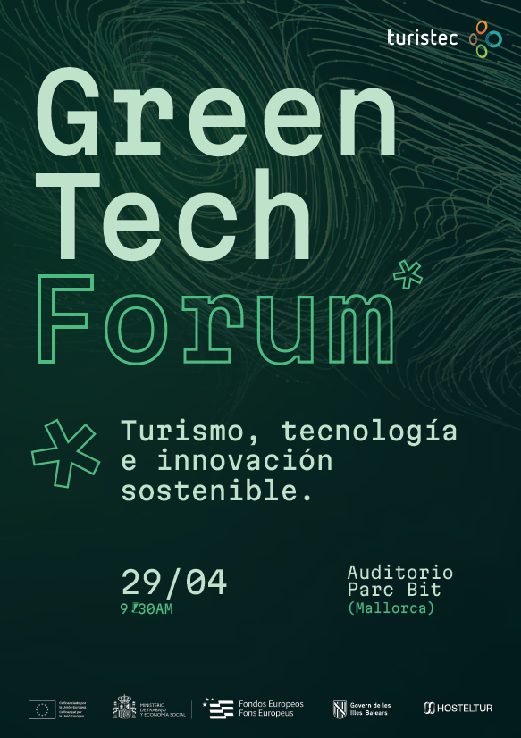 turistec's tweet image. SAVE THE DATE: Llega el #GreenTech Forum, organizado por @turistec: un encuentro para impulsar #innovación y #sostenibilidad en el #turismo

👉Casos reales de tecnología green

📍 Parc Bit (Mallorca) 
📆29 de abril
📝Agenda y detalles de inscripción aquí 👉greentech.turistec.org