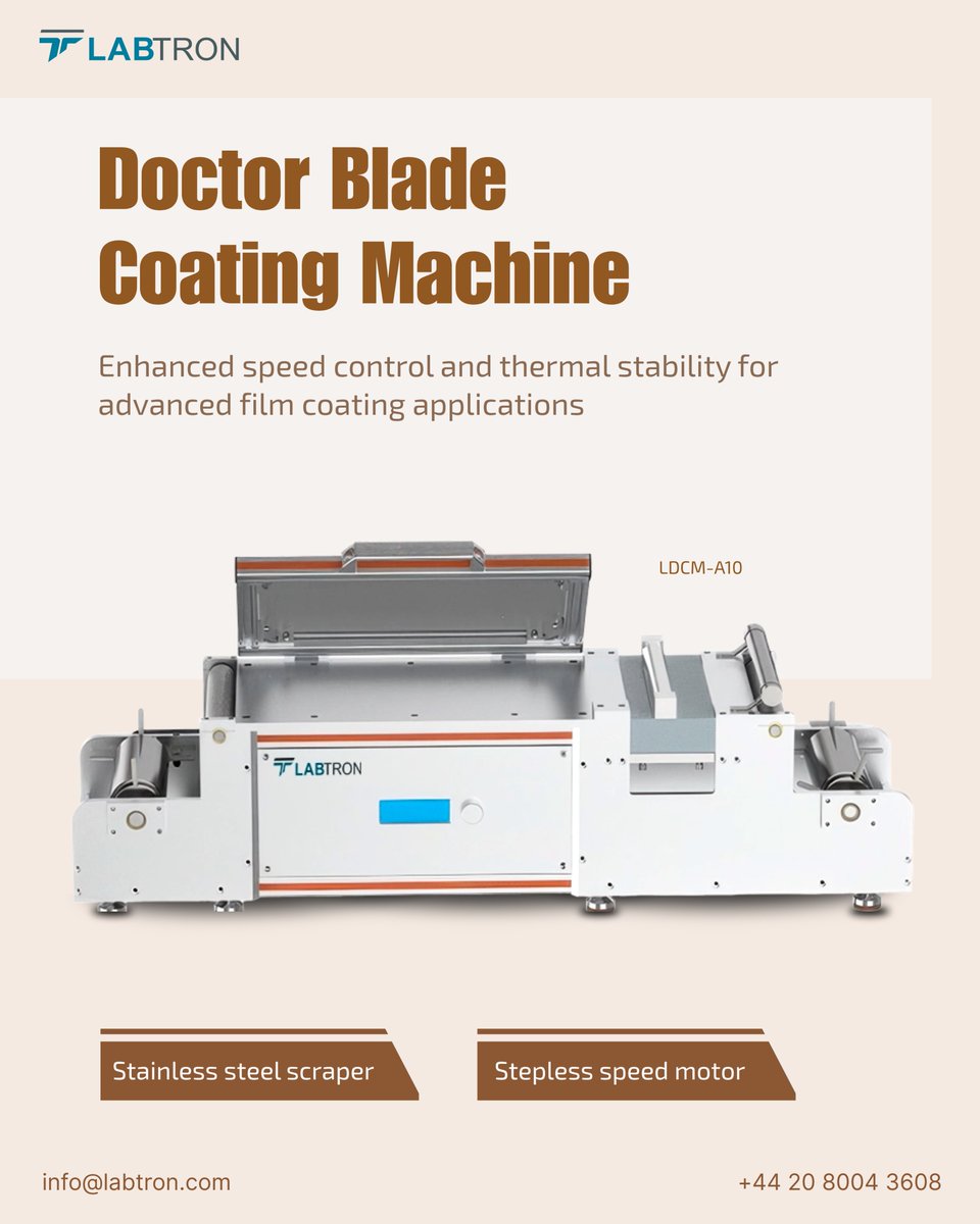 LabtronEquip's tweet photo. Coating Machine LDCM-A10 this unit features a compact design for uniform film application on various substrates using advanced vacuum adsorption.

https://t.co/TrSSRSzeXM

info@labtron.com

#Labtron #CoatingMachine #FilmCoating #MaterialScience #LaboratoryEquipment https://t.co/tlhoTSk1pP