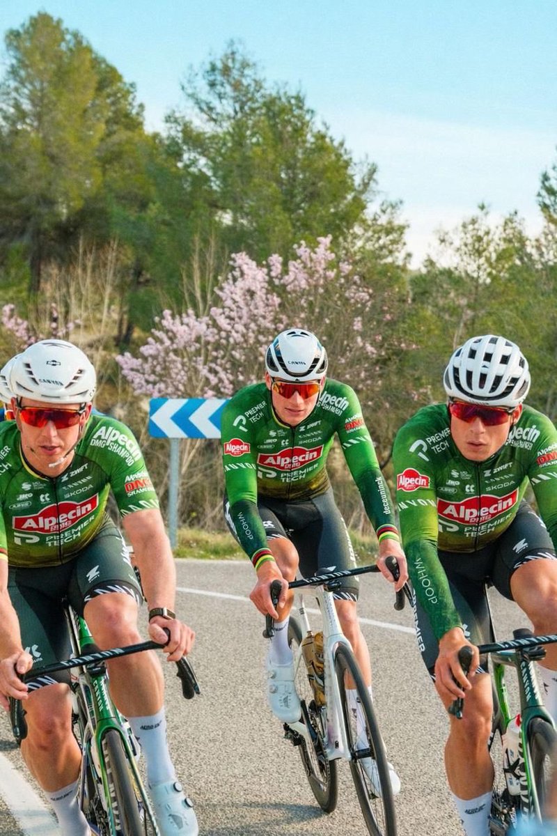 AlpecinPT's tweet photo. From the green rolling hills🌳 to the muddy cobbles 🪨 of Vlaanderen. We’re proud to unveil our one-off special edition kit for @RondeVlaanderen 2026. Designed to blend in with the landscape of the greatest one-day race in the world 💚
#PremierTech #AlpecinPremierTech #AlpecinCycling