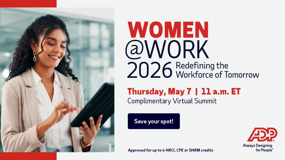 uvanicola's tweet photo. Strategies to help women and their allies manage personal and professional growth, AI and leadership at work. For HR and business change-makers. Save your seat today!
https://t.co/Mjq8fhPu6D
#WomenAtWork2026 https://t.co/Zfpp1BSv2c