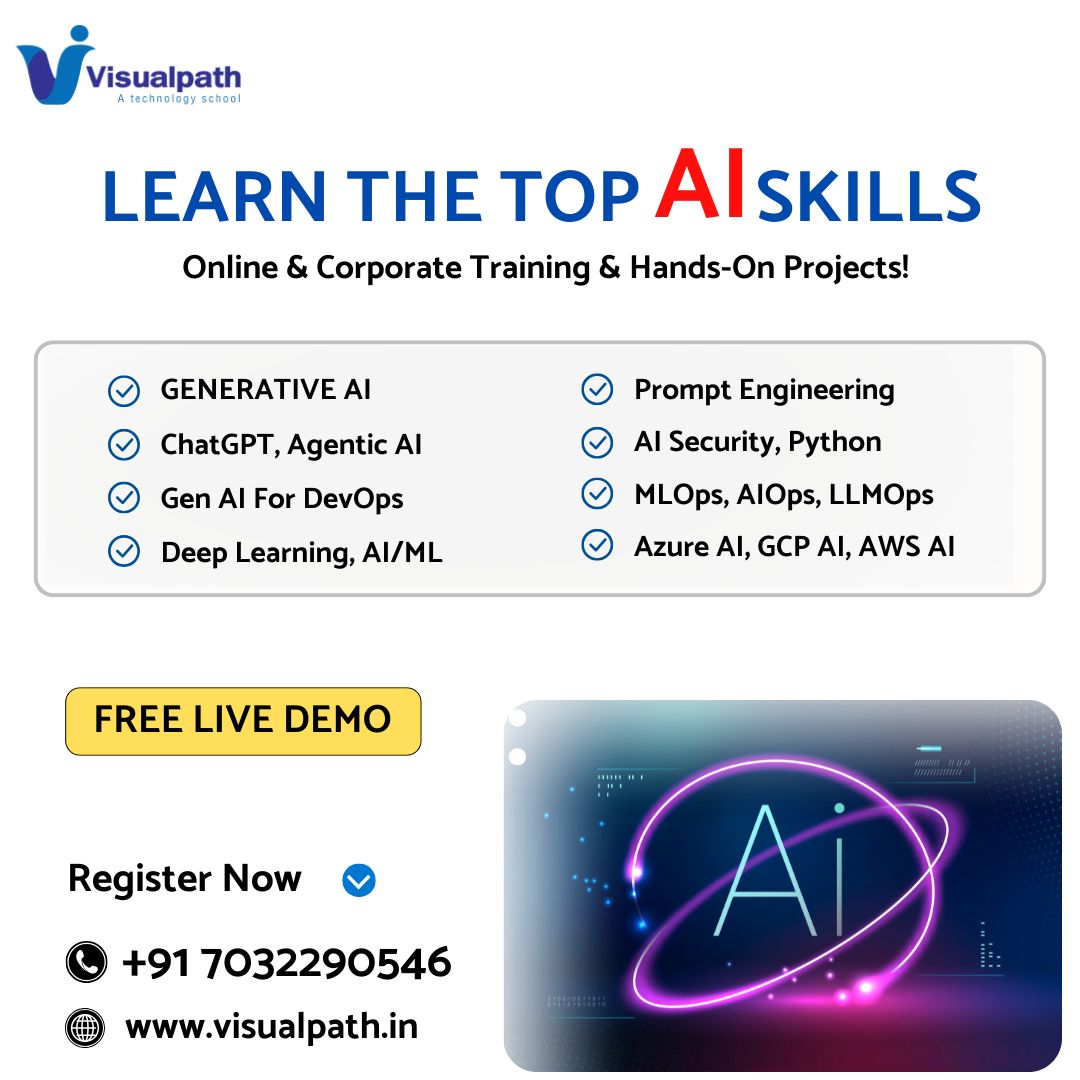 VisualpathPro's tweet photo. 🚀 Master the Full AI Stack Elite Industry Training📚 Advanced AI Modules
🔹 Agentic AI
🔹 LLMOps &amp; MLOps
🔹 Generative AI
🔹 Cloud AI (AWS, Azure, GCP)
🔹 AIOps &amp; DevSecOps
🔹 Prompt Engineering
🔹 Data Science with GenAI
#Visualpath #GenerativeAI #AgenticAI #LLMOps #MLOps https://t.co/I8ENlPpsp8