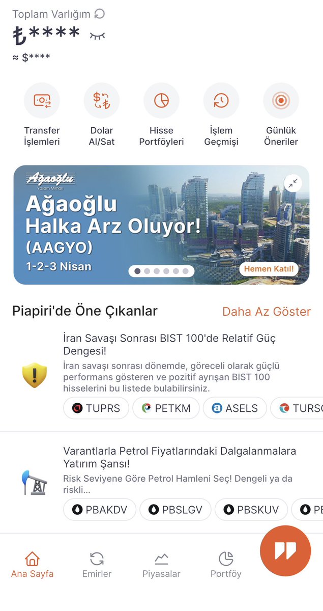 Alfatrader26's tweet photo. Halka arzlara katılım sağlamak ve tüm yatırım araçlarını (VİOP, varant, hisse, ABD borsaları) tek bir platformda yönetmek isteyenler için @piapirimobile iyi bir alternatif.

İş birliği 🤝

📍Ağaoğlu Avrasya GYO (#AAGYO)

Talep toplama: 1-2-3 Nisan 2026

Halka arz sonrası 5 iş günü boyunca her gün tahtaya 7.040.000 lot alım emri taahhüdü bulunuyor.

Ben bu halka arza 250 lot (5.275 TL) ile katılacağım.

Siz kaç lot katılmayı düşünüyorsunuz? 👇