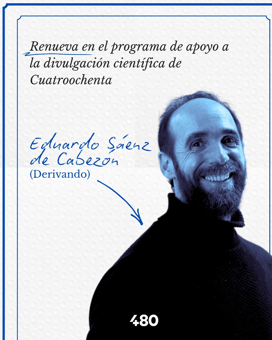 Cuatroochenta's tweet photo. Cuatro de los principales divulgadores científicos en español Sandra Ortonobes (La Hiperactina), José Luis Crespo (Quantum Fracture), Carlos Santana (Dot CSV) y Eduardo Sáenz de Cabezón (Derivando), se unen al Programa de Apoyo a la Divulgación Científica de Cuatroochenta
