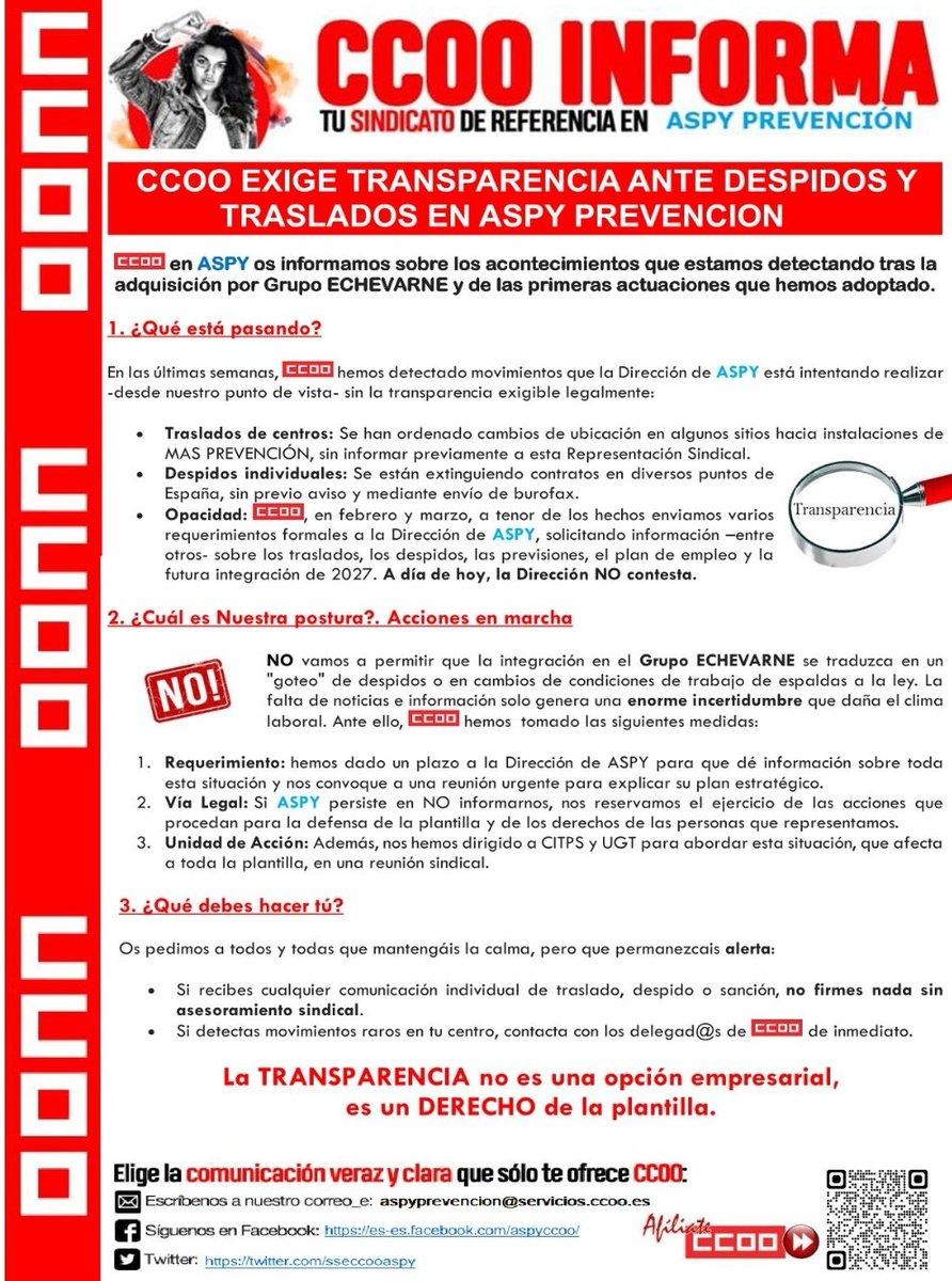 CCOO ASPY Prevención (Grupo Echevarne) tweet media