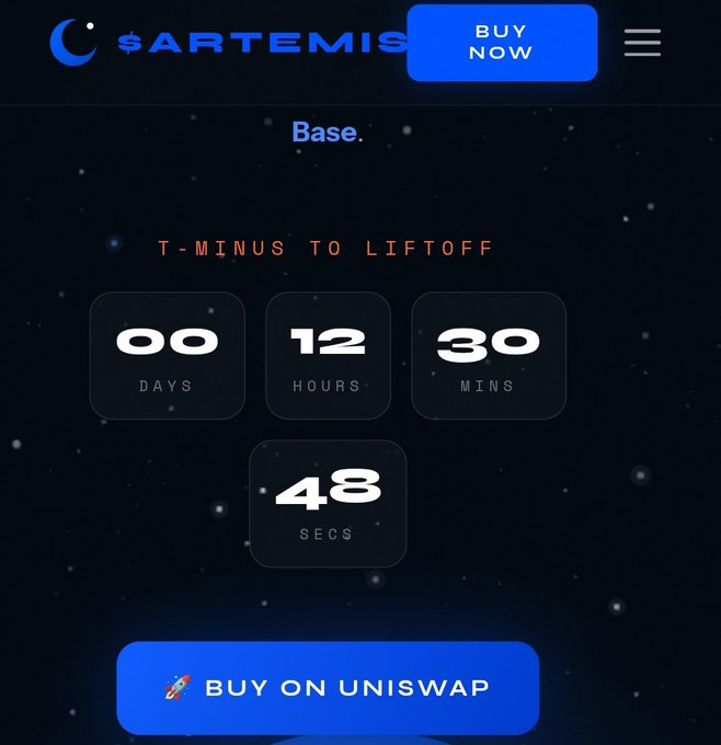 basenofficial's tweet photo. @jessepollak @base Artemis II
@ArtemisOnBase
Launching on
@base
🌙📷 $ARTEMIS is the ticker :) https://t.co/FxJnpU2Cl7
