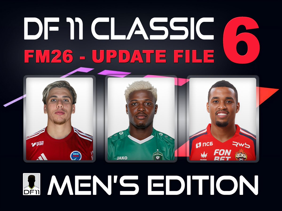 DF11Faces's tweet photo. 👤🔥 DF11 FACEPACK UPDATE 6 – BIG ONE!
4,343 NEW faces for the Classic DF11 Megapack #FM26 ⚽
🔎Main focus leagues - Update 6:
🇫🇷 🇹🇷 🇷🇺 🇩🇰 🇳🇱 🇨🇾 🇪🇬 🇧🇬 🇿🇦
📥 FREE download
🔄 Refresh your FM26 facepack now
🔗 https://t.co/XUdODhFXLH
🔁 Sharing is appreciated!
#DF11 #Facepack https://t.co/FgI7jUEl1U