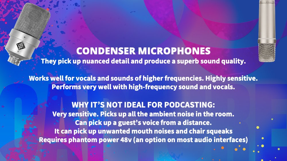 AudioMasterApp's tweet image. About Condenser Microphones:
#microphone #recording #podcasting