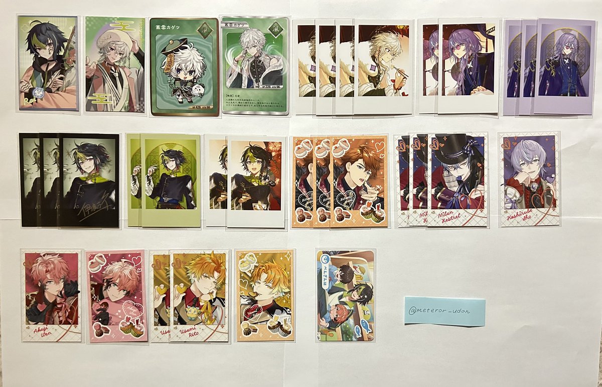 meteror_udon's tweet photo. 【緩募 交換】にじさんじ ランダムチェキ風カード ランダムコレクションカード 

譲:1~3枚目
求:画像4枚目参照

郵送のみ

迷子増えすぎた為緩募で出しております…！
過去弾の為異種交換◎
求めの方基本なんでも検討いたします^ .  ̫ . ^
検索からでもお気軽にお声掛けください⭐️ https://t.co/audeQD9giv