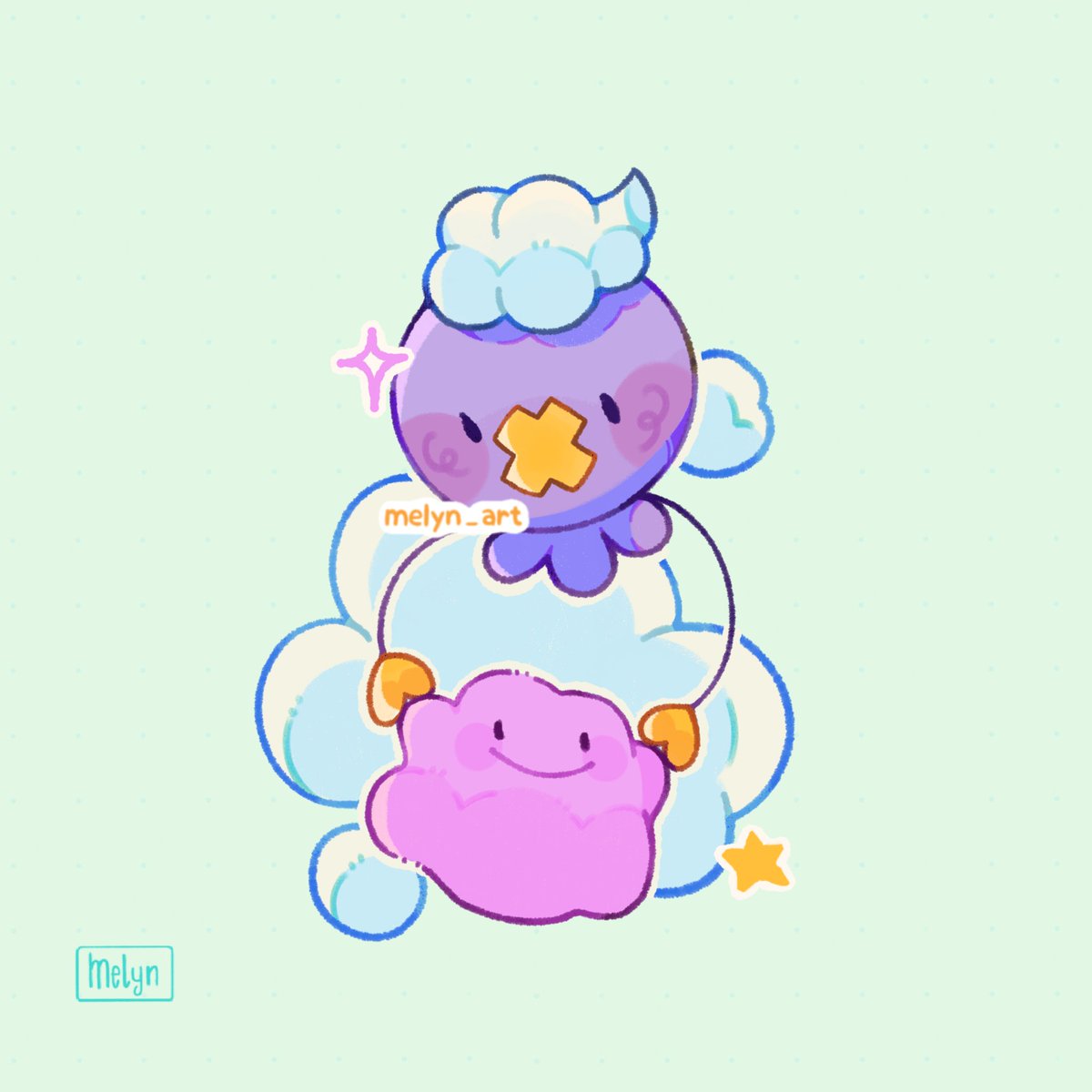 ☁️; drifloon &amp; ditto from pokopia ⊹ ˖ֹ