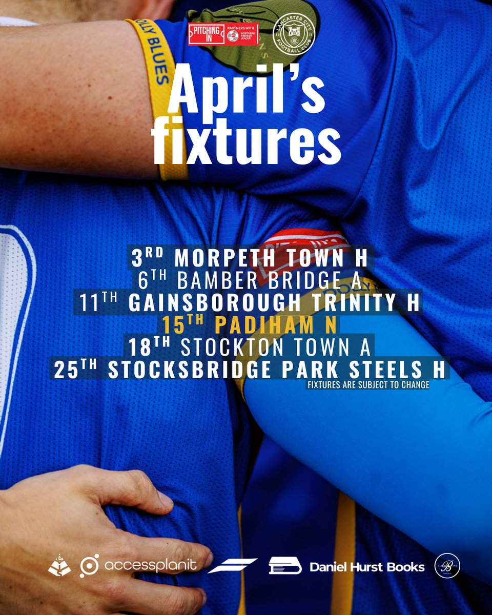 𝐓𝐡𝐢𝐬 𝐦𝐨𝐧𝐭𝐡'𝐬 𝐠𝐚𝐦𝐞𝐬

Some big games coming up in April... Have we mentioned we are also in the County Cup final?