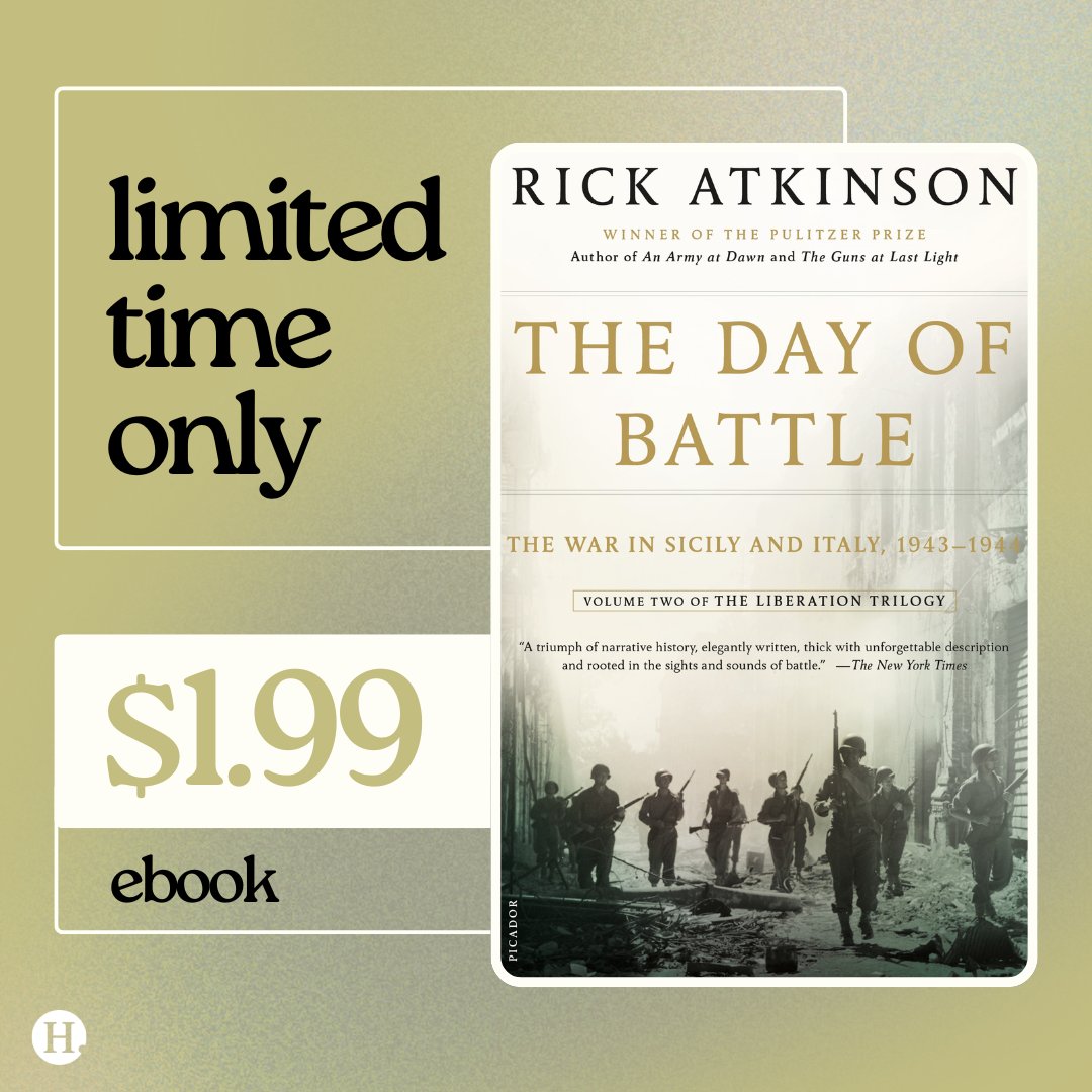 HenryHolt's tweet photo. Limited time only, $1.99 ebook of Pulitzer Prize winner #RickAtkinson's New York Times bestselling second installment of the Liberation Trilogy, THE DAY OF BATTLE that @WSJ called "majestic."
Read more: https://t.co/2XOmW2lWYK https://t.co/L22liV4mfx