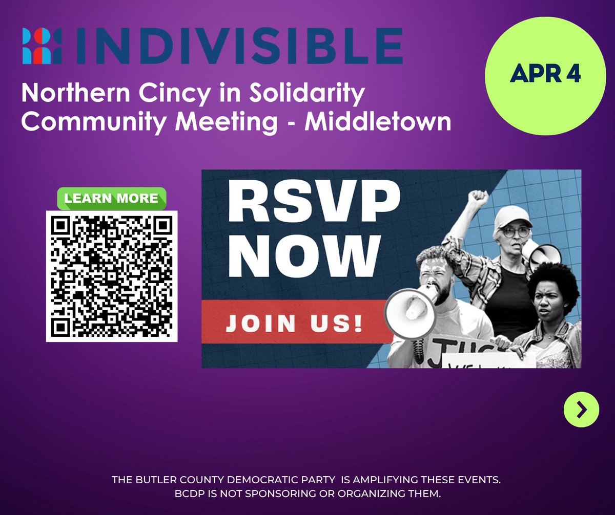 1/2
It’s Wednesday and our new Events Roundup* is here to help you stay engaged. 

Check out the slides, scan the QR codes, and find your favorite ways to get involved in Butler County in the coming weeks!