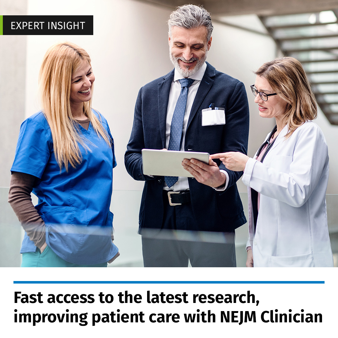 ovid_wkhealth's tweet image. Staying current with clinical research shouldn’t slow #PatientCare. @NEJMClinician supports faster, clinically relevant access to evidence at the point of care.

Read now: ow.ly/qzw250YBgnh

#EvidenceBasedCare #MedicalResearch #HealthcareInnovation