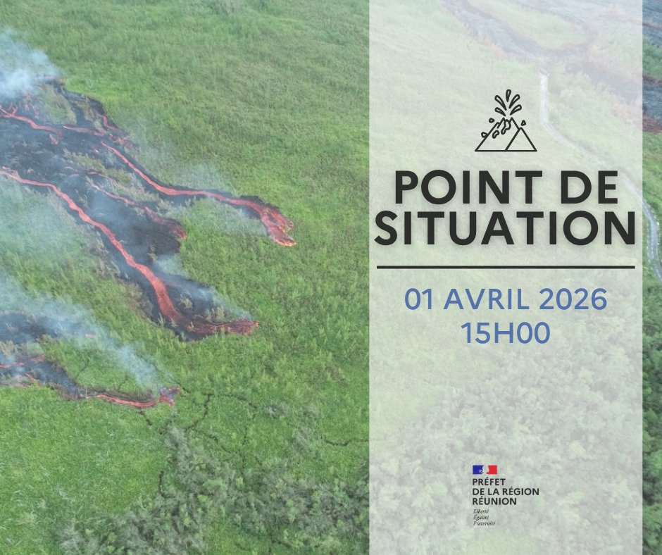 Image de Préfet de La Réunion - #Volcan | Une nouvelle coulée du Piton de la Fournaise menace la RN2 et pourrait la traverser rapide