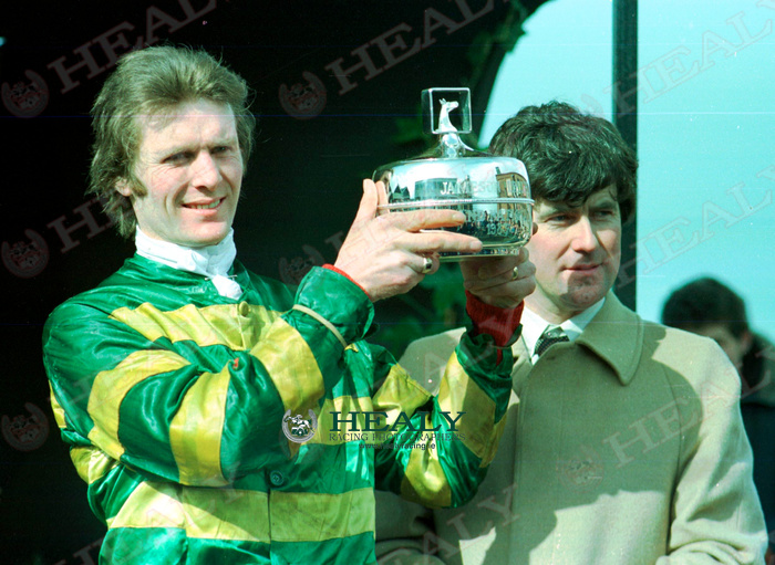 patcashhealy's tweet photo. Fairyhouse 1983  Irish Grand National  @Fairyhouse
#43yearsago   #archives   #fromthearchive   #memories   #HorseRacing   #HealyRacing   #ReelingInTheYears  
Bit Of A Skite and Tommy Ryan win for owner JP McManus and trainer Edward O'Grady.
(c)https://t.co/voWGTccgic https://t.co/Fuh9SXnPch