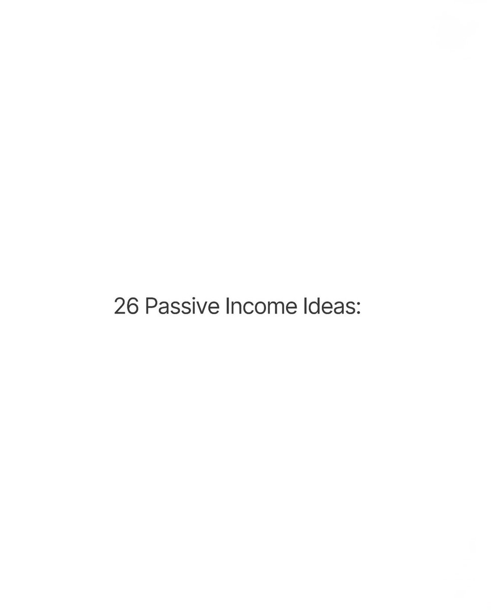 thecapitalistt0's tweet photo. 26 Passive Income Ideas:

-Thread- https://t.co/MvJDUg0Bh6