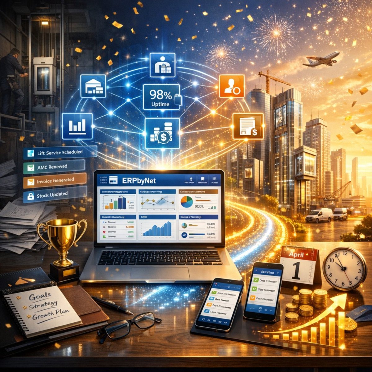 ERPbyNet's tweet photo. 🚀 Step into the future with ERPbyNet! Streamline inventory, AMC, invoicing &amp; services—all in one platform. Celebrate the new financial year with smarter growth &amp; automation. 🎉📈
👉 https://t.co/4JwpQceoe3
#ERPbyNet #BusinessGrowth #DigitalTransformation #Automation #ERP #SaaS https://t.co/U3QEwh0gzR