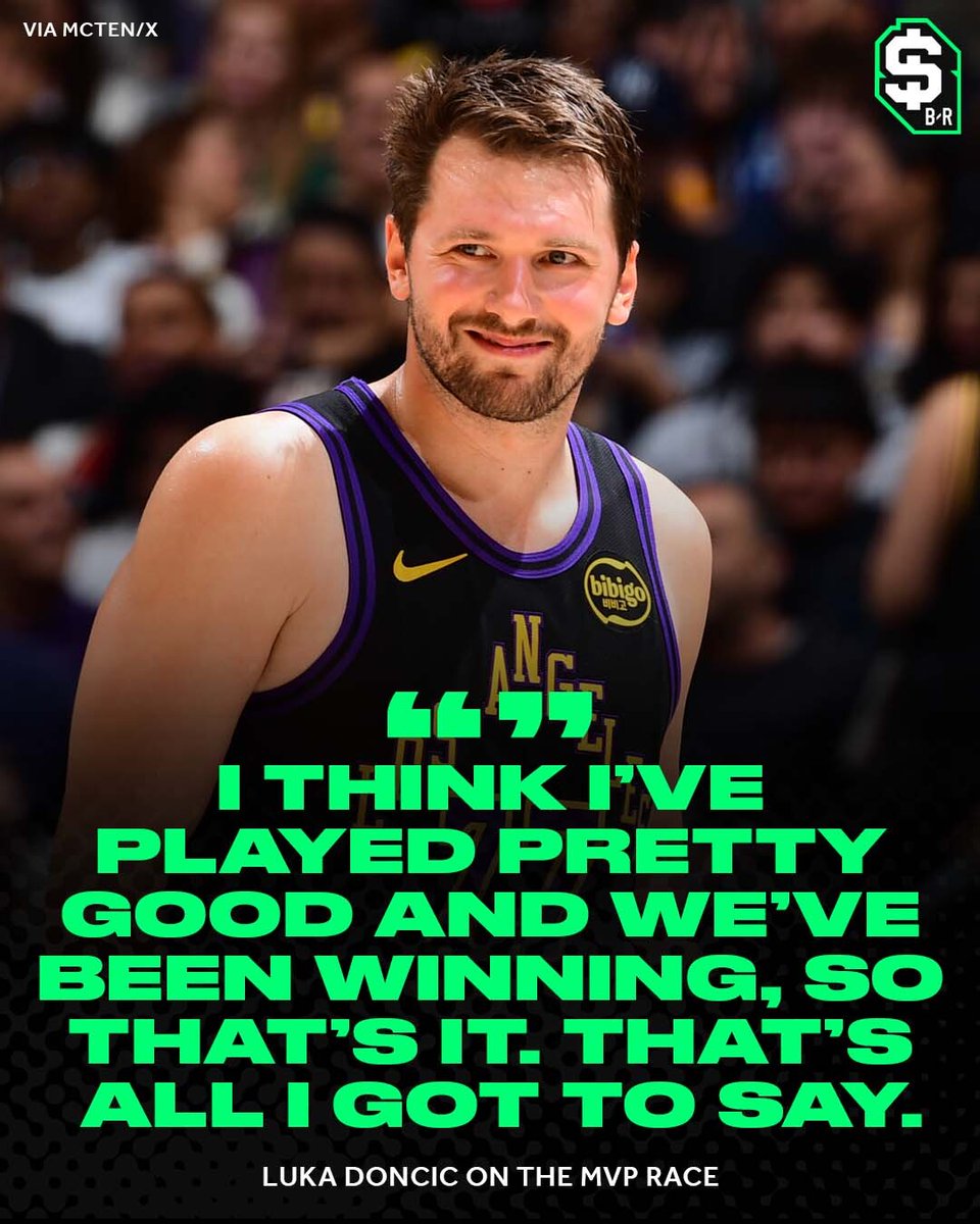 -Most consecutive 30+ point games by a PG EVER (13)
-First player to drop 40+ PTS | 10+ AST | 5+ REB | 5+ 3PM in a game with 0 turnovers 
-One of 10 players to drop 600 points in a month
-Lakers are 15-2 in March

Luka's +3000 to win MVP, he was +1000 8 days ago 🤔

(odds via