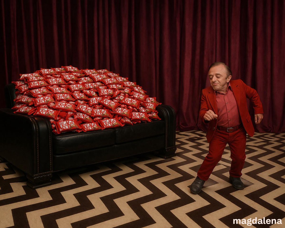 mpignatiello's tweet image. Eccoli! Erano nella Red Room di Twin Peaks #KitKat