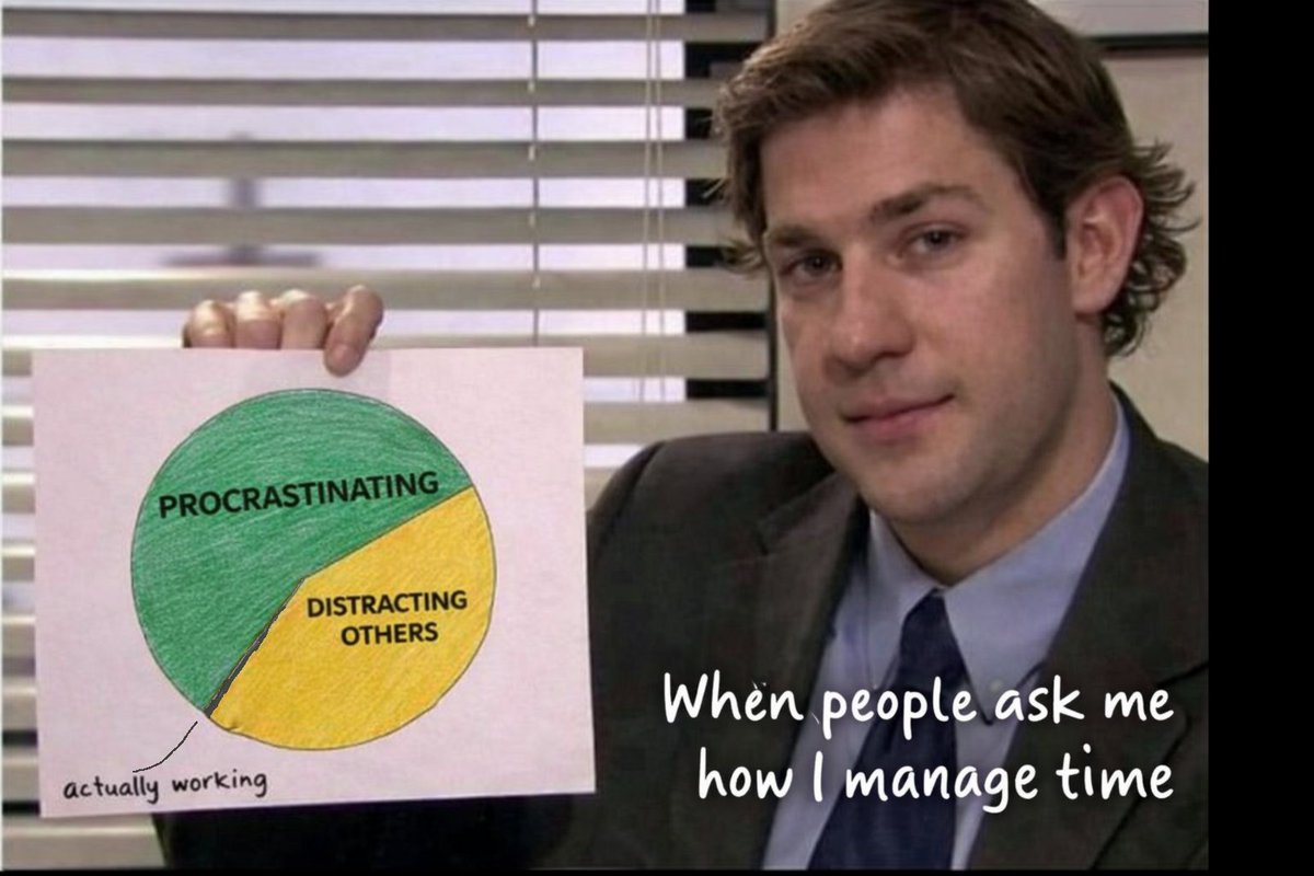 AlexanderF3266's tweet photo. Time management is everything...
#TheOffice #JimHalpert
#JohnKrasinski #WorkMemes https://t.co/bPosXlBAjC