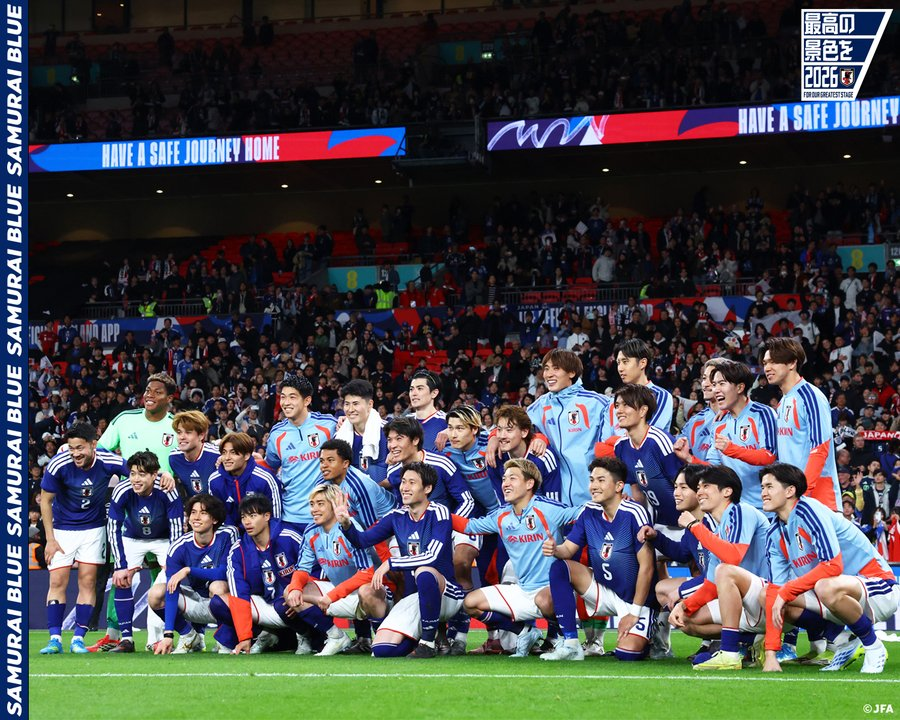 lifeofanatives's tweet photo. 【2026.4.1 Match Report✍️】  イギリス・ロンドンのウェンブリー・スタジアムで、FIFAランキング4位のイングランド代表と対戦📷 詳しいレポートはこちら📷 ws/00036199/ #最高の景色を #SAMURAIBLUE #サッカー日本代表 https://t.co/tUPfxI68K3