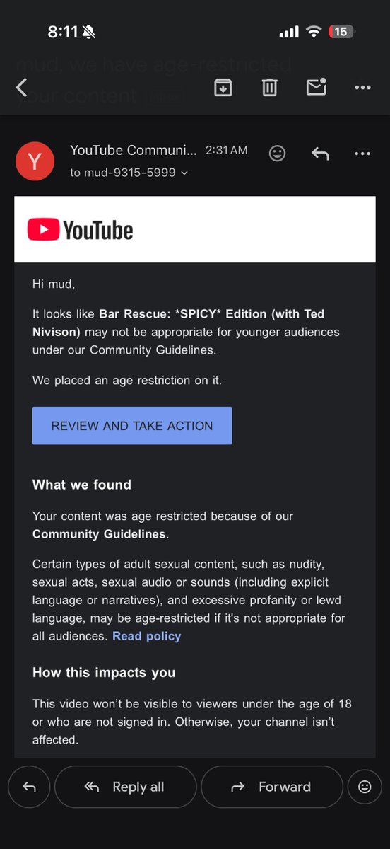 andykingyt's tweet photo. @TeamYouTube PLEASE PLEASE help me out here. This video got age restricted and it’s totally appropriate for the platform!!! https://t.co/fXBXBZUzfS