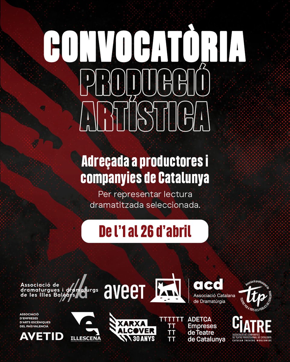 XarxaAlcover's tweet photo. 📢 NOVA CONVOCATÒRIA: PRODUCCIÓ ARTÍSTICA

Ja pots consultar tota la informació a la nostra web per participar en la producció de les lectures dramatitzades de #ParaulaCompartida.

🗓️ Termini:De l'1 al 26 d'abril.
 👉 Inscripcions obertes!  
https://t.co/GbfhRdN5rc https://t.co/Al6JV90S2A