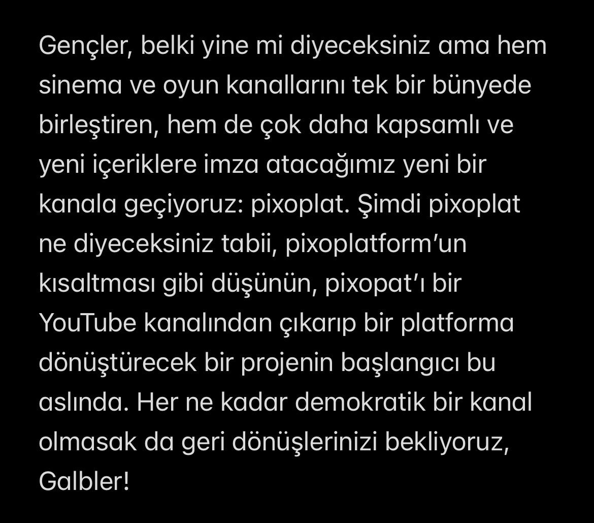 pixopat's tweet photo. gençler bir duyurumuz var! https://t.co/5YAYi9gm0s