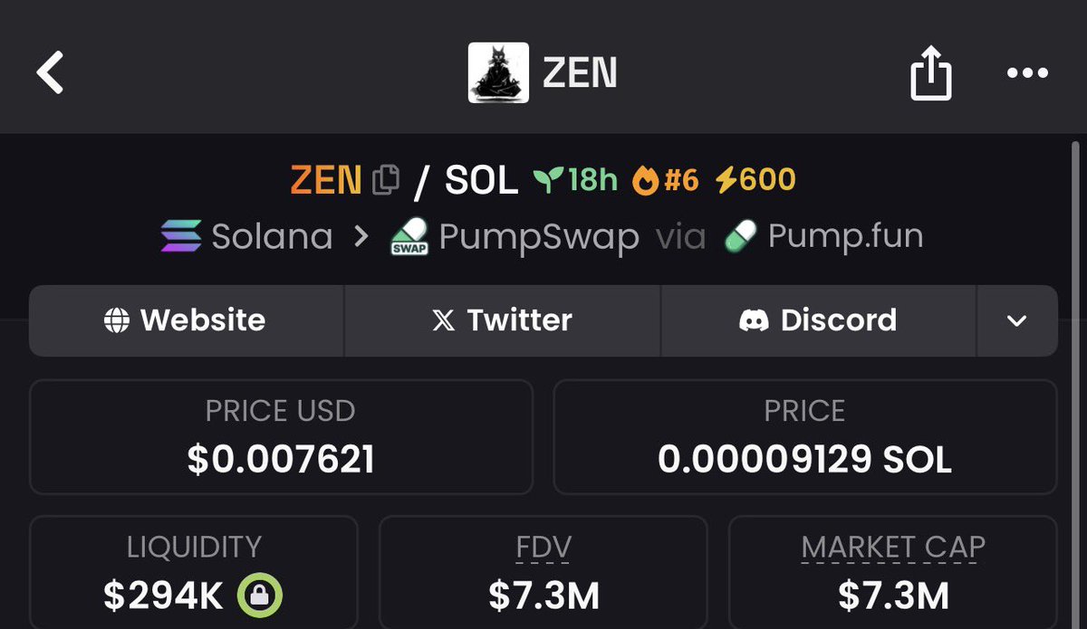 I picked up $ZEN early at x and shared it in the alpha chat, now it’s exploded to a $7.3M market cap! 💥

Stay sharp for the next gem. Keep stacking your bags, we’re just getting started. Let’s keep this rocket flying to the moon! 🚀🌕