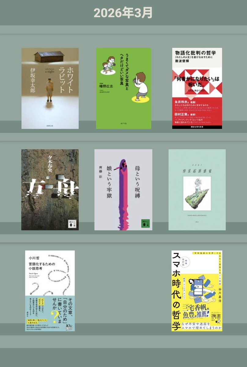 cryforthemoon_M's tweet image. 3月の読書記録です。一部引き続き読んでいます。

#読了
#Read