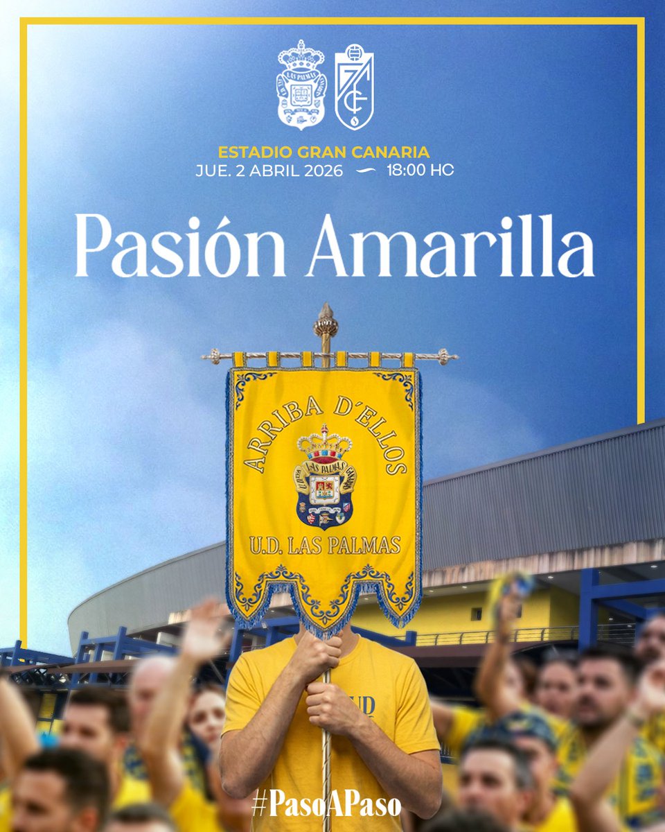 👋🏽 ¡Buenos días, afición! 

Hoy es día de partido. ¡Fe en la victoria, #vamosUD! 💪🏽

#PasoAPaso | #LasPalmasGranada 
#SeremosMásUnión #LaUniónHaceLasPalmas