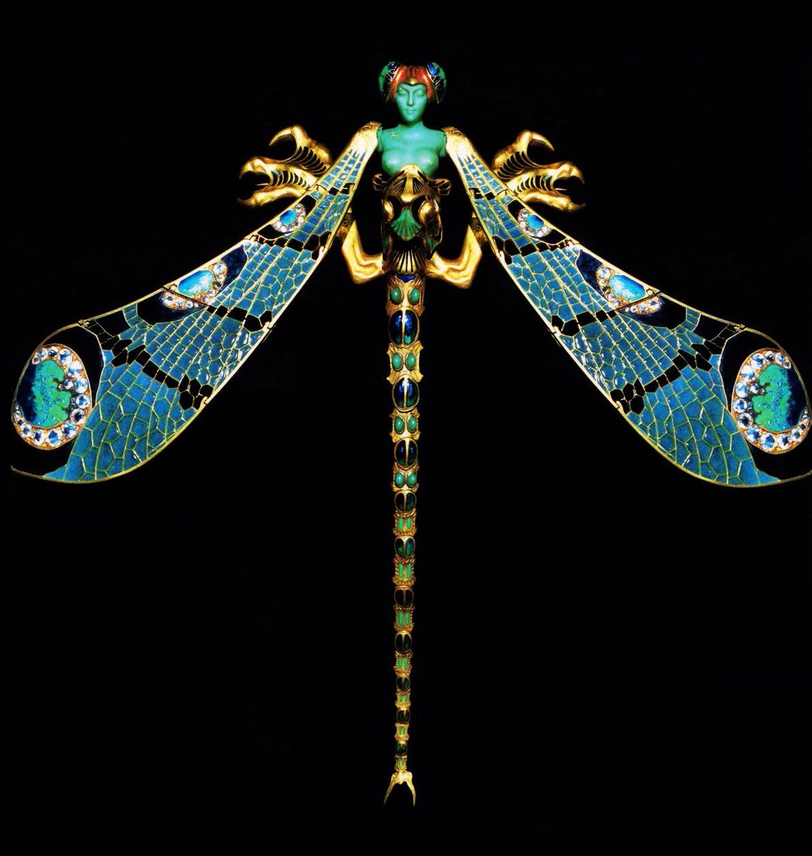 Beauty will save us.

Art Nouveau Dragonfly Woman broach designed by René Lalique, around 1898.