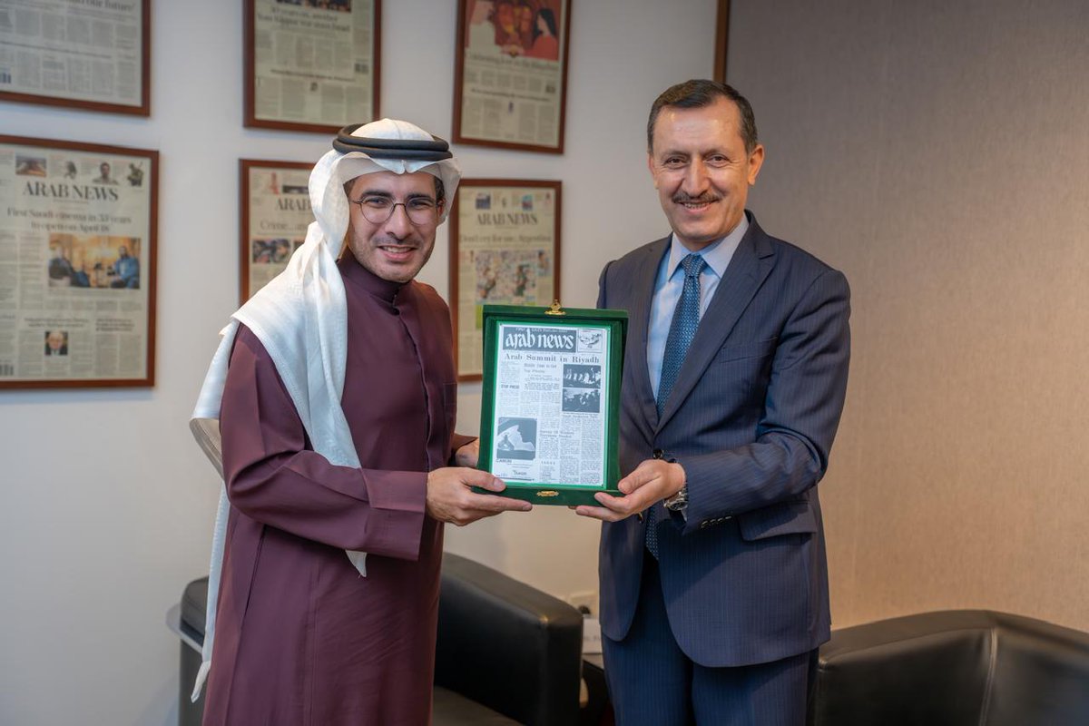 arabnews's tweet image. #PHOTOS: #Turkish Ambassador Prof. Dr. Emrullah Isler visits @ArabNews HQ in Riyadh, where he met with our Editor-in-Chief, @FaisalJAbbas, and the team. During the meeting, the 100th anniversary of bilateral relations was discussed alongside recent geopolitical developments, as