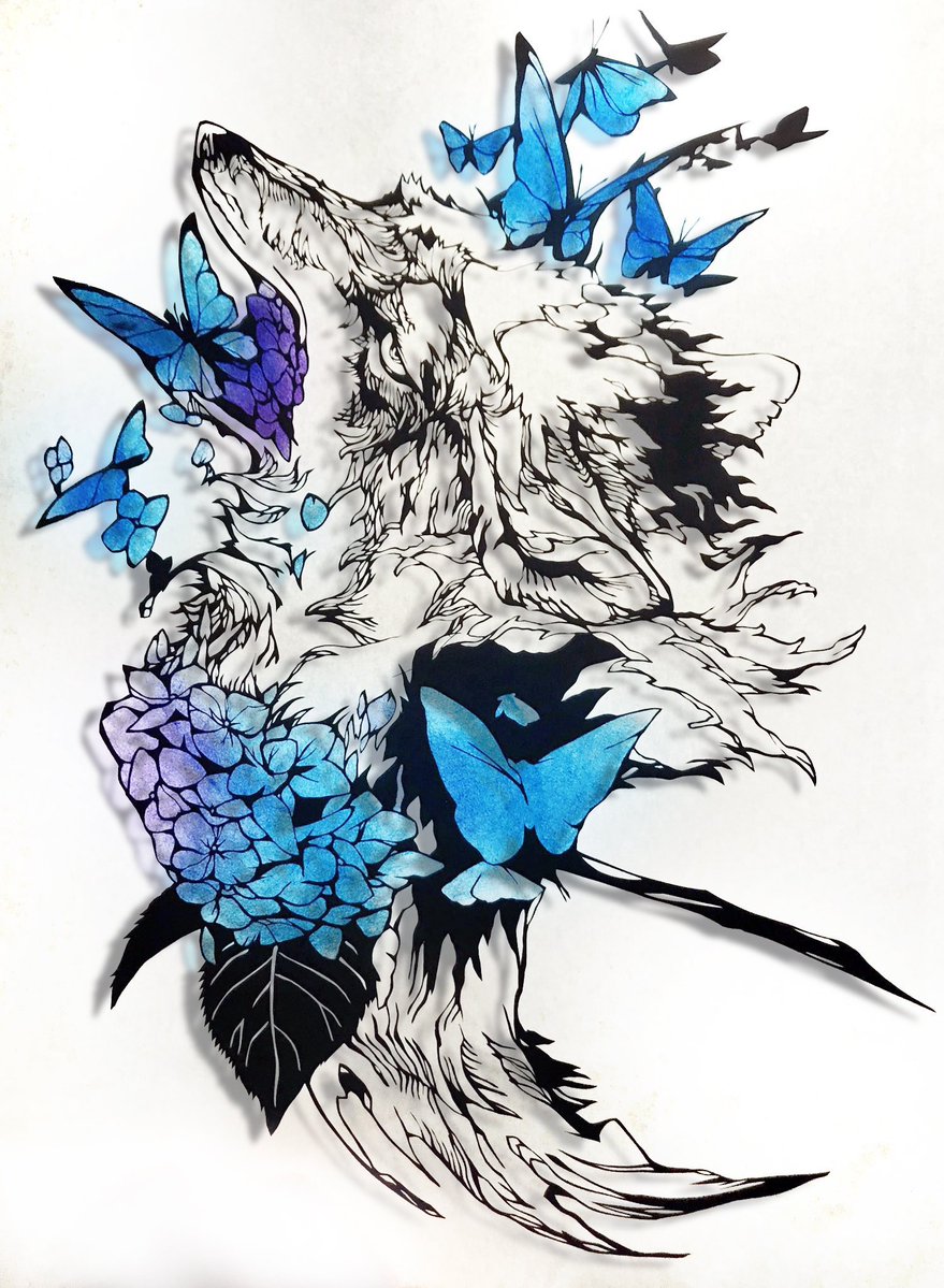 烏海@年末切り絵個展(２人展) tweet media