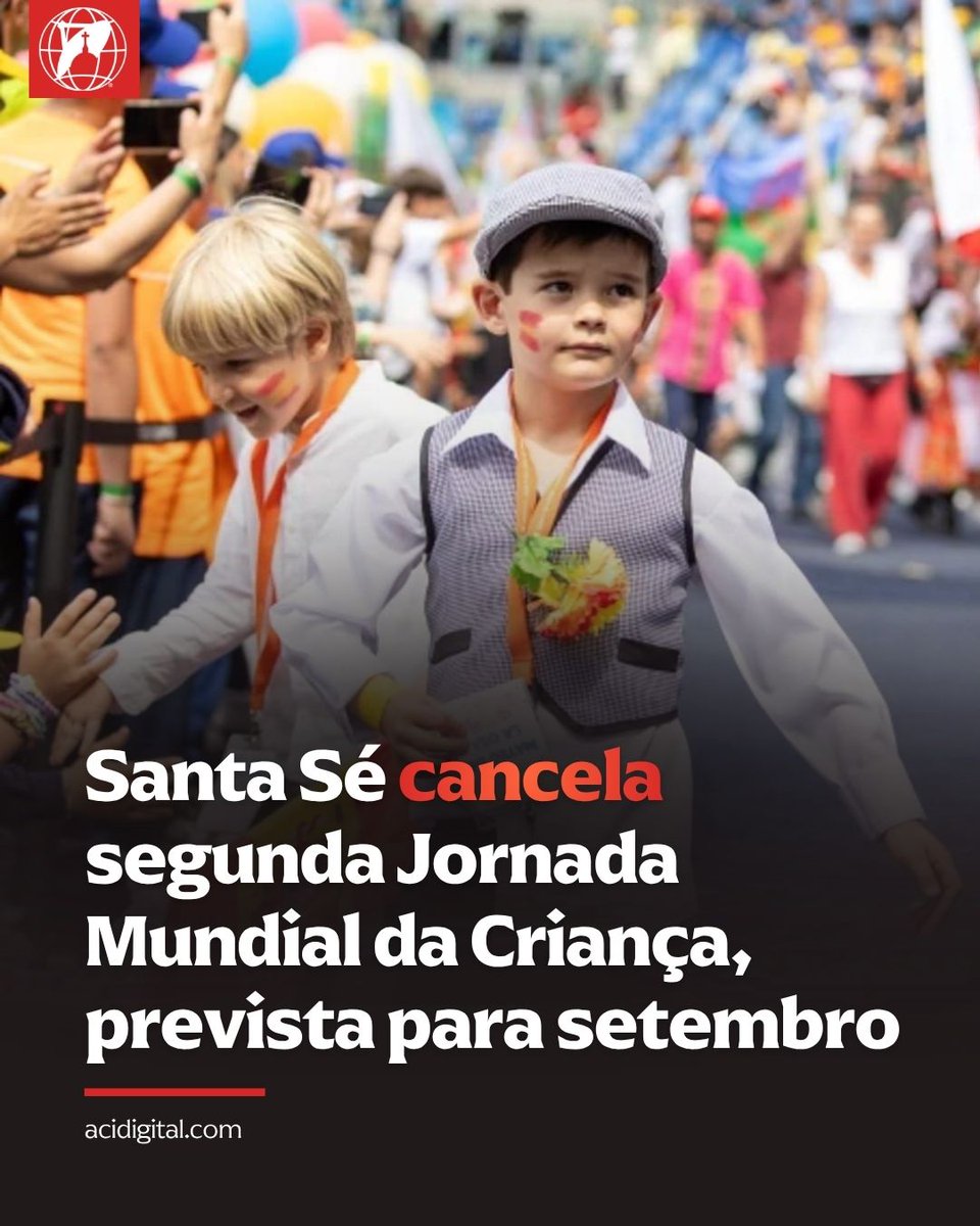 acidigital's tweet photo. A segunda Jornada Mundial da Criança, prevista para ocorrer em Roma de 25 a 27 de setembro próximos, foi cancelada um mês e meio depois de o papa ter dissolvido a comissão responsável pela sua organização. A decisão foi tomada e anunciada pelo Dicastério para os Leigos, a Família e a Vida na última sexta-feira (27).

Segundo o comunicado oficial, o dicastério considerou apropriado não fazer o encontro mundial em Roma, optando por uma experiência mais descentralizada e mais próxima das realidades locais.

“Todas as iniciativas voltadas para o cuidado pastoral das crianças podem ser celebradas, a critério dos ordinários, em nível diocesano ou paroquial e com a participação das famílias, lugar natural para o crescimento humano e espiritual de cada criança”, diz o comunicado, que diz também que a decisão foi tomada “depois de cuidadosa reflexão e em acordo” com o papa Leão XIV.

O texto enfatiza particularmente o papel da família, definida como o "lugar natural para o crescimento humano e espiritual de cada criança", em consonância com a visão pastoral promovida pelo atual pontificado.

O Dicastério para os Leigos, a Família e a Vida reafirma também seu “compromisso de promover a pastoral familiar em todas as suas vertentes”.

O cancelamento da segunda Jornada Mundial da Criança faz parte de outra decisão tomada em fevereiro, que implicou uma mudança estrutural ao colocar essa organização sob a gestão integrada da Cúria Romana. Leão XIV dissolveu, por meio de um quirógrafo, o Pontifício Comitê para a Jornada Mundial da Criança, organização criada em 2014 por seu antecessor, o papa Francisco, para tratar de assuntos organizacionais.

Como resultado, o presidente, o vice-presidente e todos os membros da organização, inclusive o padre Enzo Fortunato, que presidia o comitê até aquele momento, deixaram automaticamente seus cargos.

A responsabilidade total passou então para o dicastério chefiado pelo cardeal Kevin Farrell, a quem o papa confiou a coordenação geral, a resolução de questões pendentes e a apresentação do saldo final de liquidação à Secretaria para a Economia.

📌 Siga @acidigital para mais conteúdo católico.