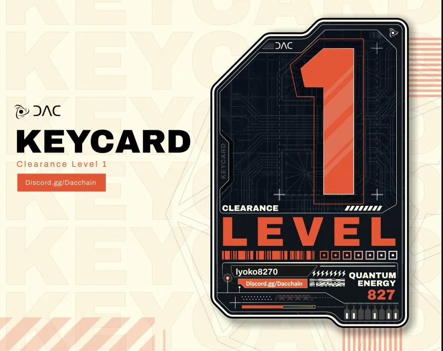 lyokocode3's tweet photo. First Q-CHIP. Now Keycard

Slowly building my footprint on @dac_chain with Clearance Level 1 and 827 QE.

Get yours here, it's free: https://t.co/9gCyYZWlP3 https://t.co/se2TvmifTC