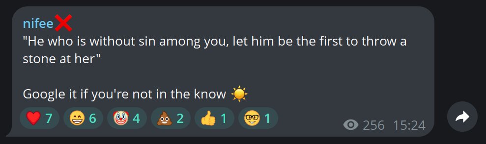 denten_mine's tweet photo. after getting banned by ESIC, nifee started quoting the Bible on his Telegram channel https://t.co/sdjaEWZymo