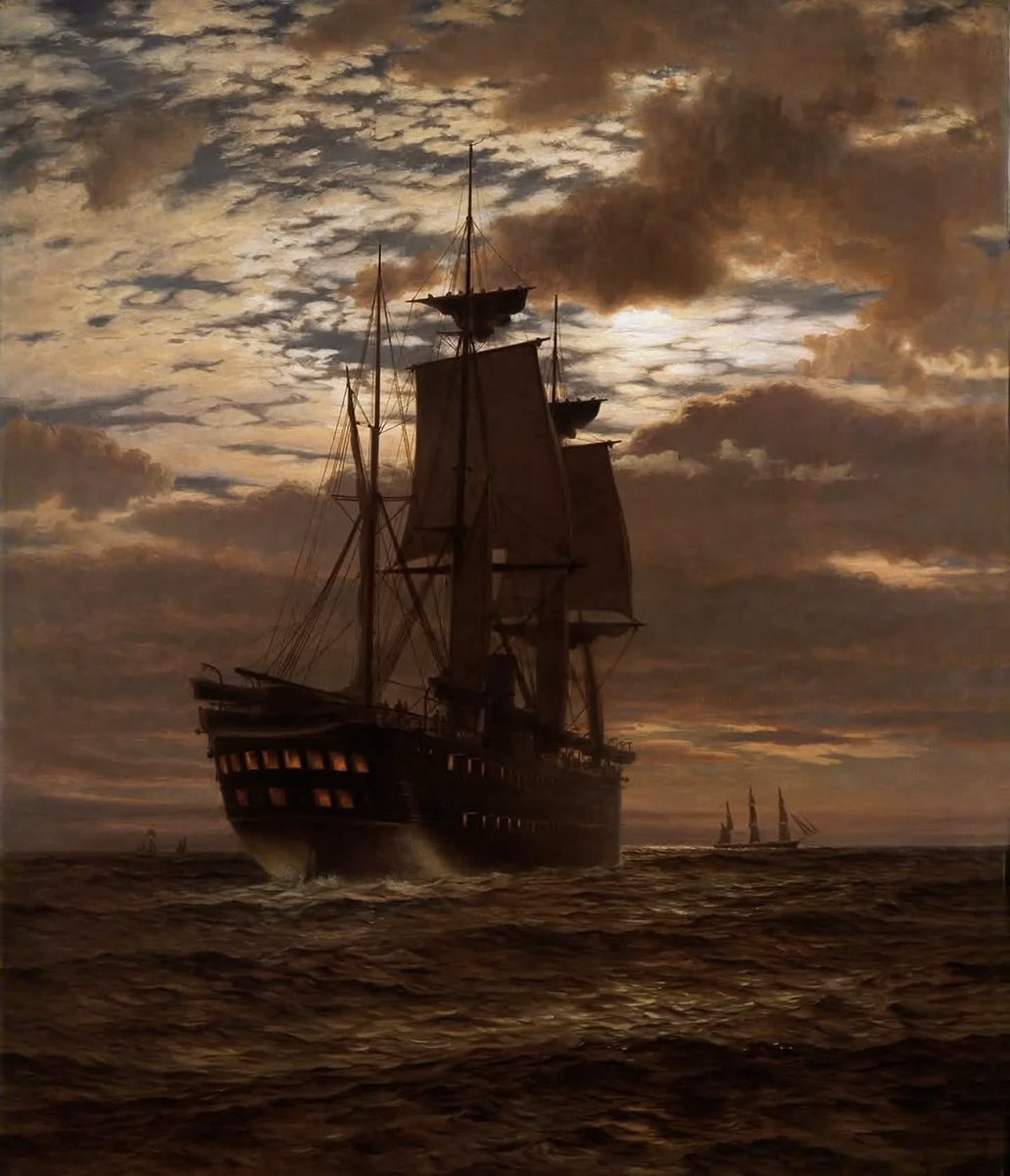 angelicaio81153's tweet image. Dark &amp;amp; fantastic classic masterpieces 

The Last of the Indian Troopships , circa 1881 

Charles Parsons Knight ( 1829 - 1897 ) , English master artist specialized in Marine Art &amp;amp; Historical Paintings 
#artwork #marine #art #oilpainting