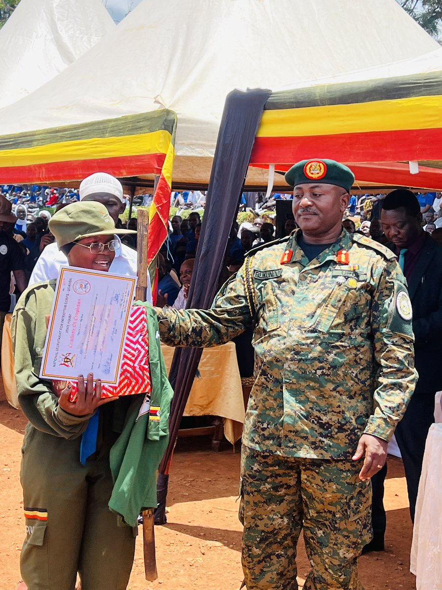 HelenSeku's tweet image. General Rukundo urged the patriots to be steadfast in their endeavors, uphold moral values, and ensure spiritual uplightness. "Do you think that participating is a joke? Do you think it is just for playing? Do you think it is just to come and put on the uniform and hold the