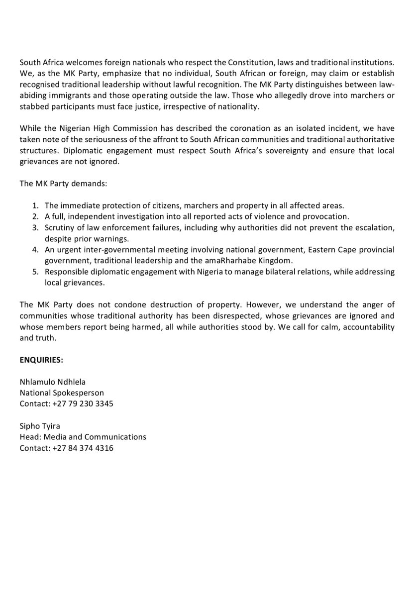 uMkhonto WeSizwe Party (Official) tweet media