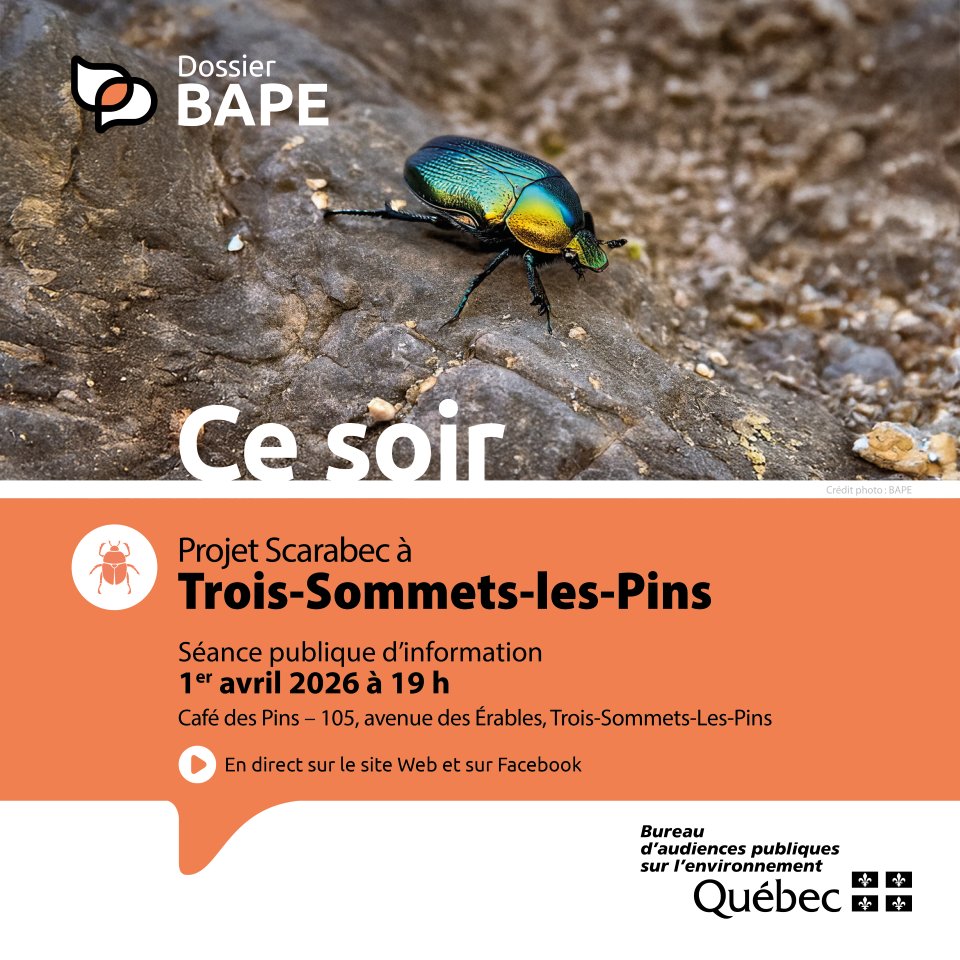 Bureau d'audiences publiques sur l'environnement tweet media